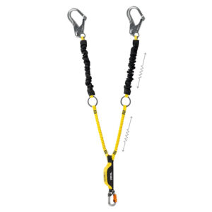 Petzl Absorbica-Y Tie-Back cordino anticaduta doppio con assorbitore di energia e anelli di rinvio intermedi