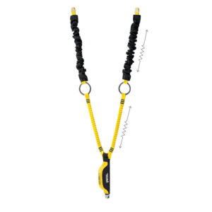 Petzl Absorbica-Y Tie-Back cordino anticaduta doppio con assorbitore di energia e anelli di rinvio intermedi