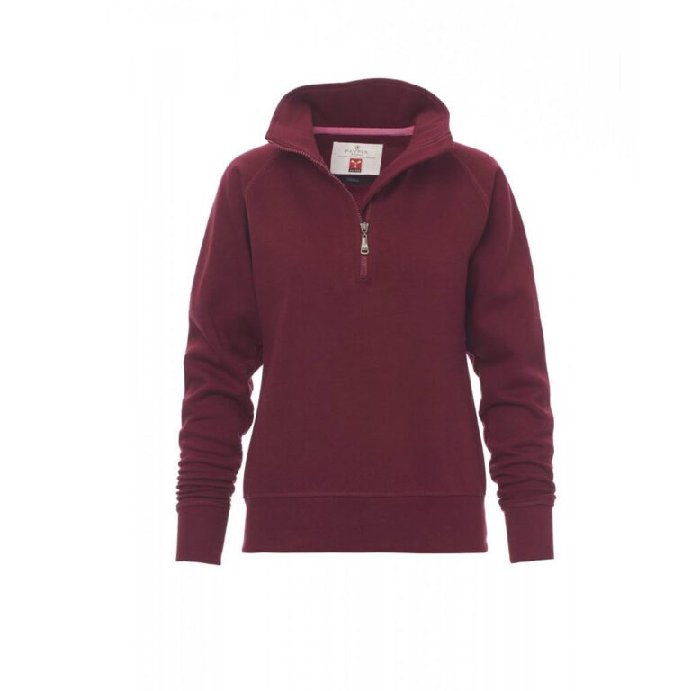 Felpa donna mezza zip Payper Wear Miami + Lady Bordeaux
