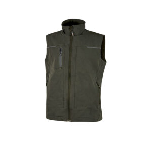 U Power Saturn Dark Green gilet da lavoro elasticizzato multitasche