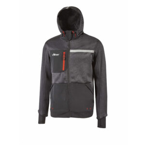 U Power Galaxy felpa tecnica da lavoro zip intera Asphalt Grey