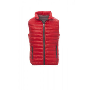 Payper Casual gilet da uomo invernale tipo piumino effetto lucido rosso e grigio