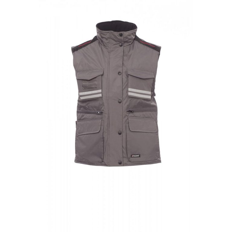 Payper Flight lady gilet da lavoro da donna multitasche invernale con cappuccio grigio smoke - DPI categoria I