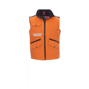 Payper Mig 2.0 gilet da lavoro multitasche invernale con interno in pile - DPI categoria I - Colore Arancione e Nero