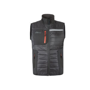 U Power Wall gilet da lavoro multitasche imbottito in grafene asphalt grey