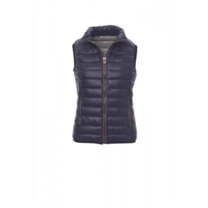 Payper Casual Lady gilet da donna invernale tipo piumino effetto lucido dress blu e grigio