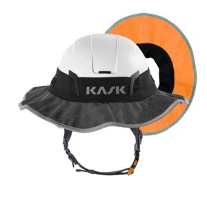 Parasole per caschi lavori in quota Kask con tesa a 360 gradi colore arancione fluorescente