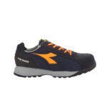 Scarpe antinfortunistiche basse estive Diadora Glove MDS Text Low S1P HRO SRC - Colorazione Blu Scuro/Arancione Fluo