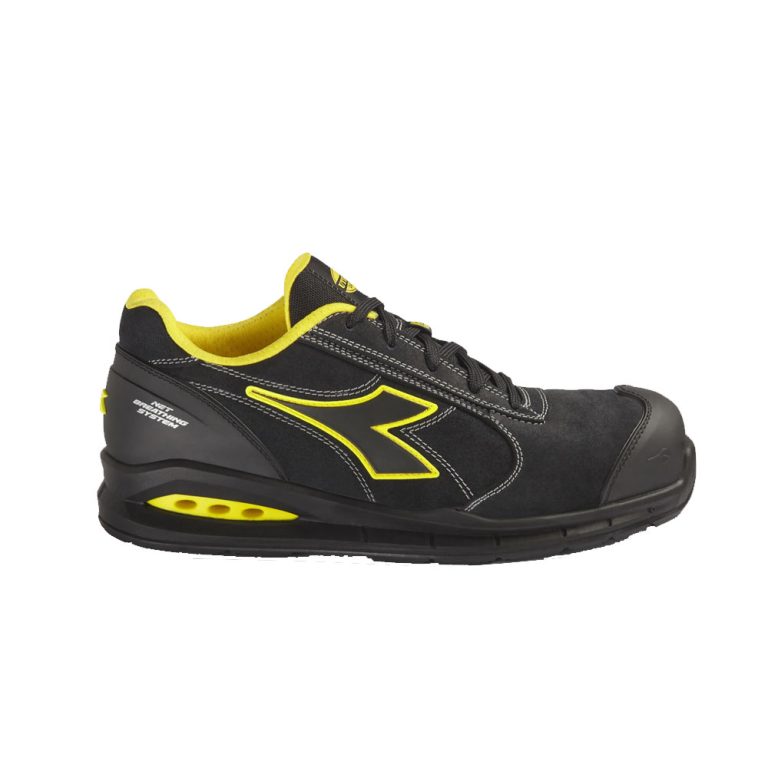 Scarpe antinfortunistiche in pelle scamosciata Diadora Run Net Airbox Master Low S3 SRC ESD - Colorazione Nero