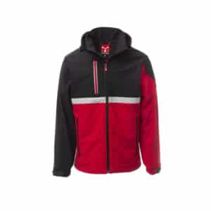 Payper Wise Pad, softshell da lavoro imbottito con cappuccio removibile, antifreddo EN 14058. Colorazione Rosso e nero