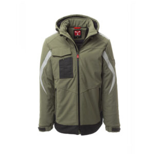 Softshell da lavoro imbottito Payper Wonder Pad certificato antifreddo EN 14058 Verde Militare/Nero