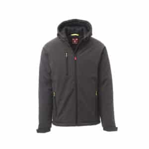 Softshell da lavoro imbottito con cappuccio Payper Gale Pad certificato antifreddo EN 14058 - Colorazione Grigio Antracite e Nero - DPI di categoria II