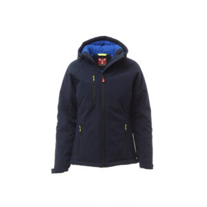 Softshell da lavoro imbottito con cappuccio Payper Gale Pad certificato antifreddo EN 14058 - Colorazione Blu Navy e Blu Royal - DPI di categoria II