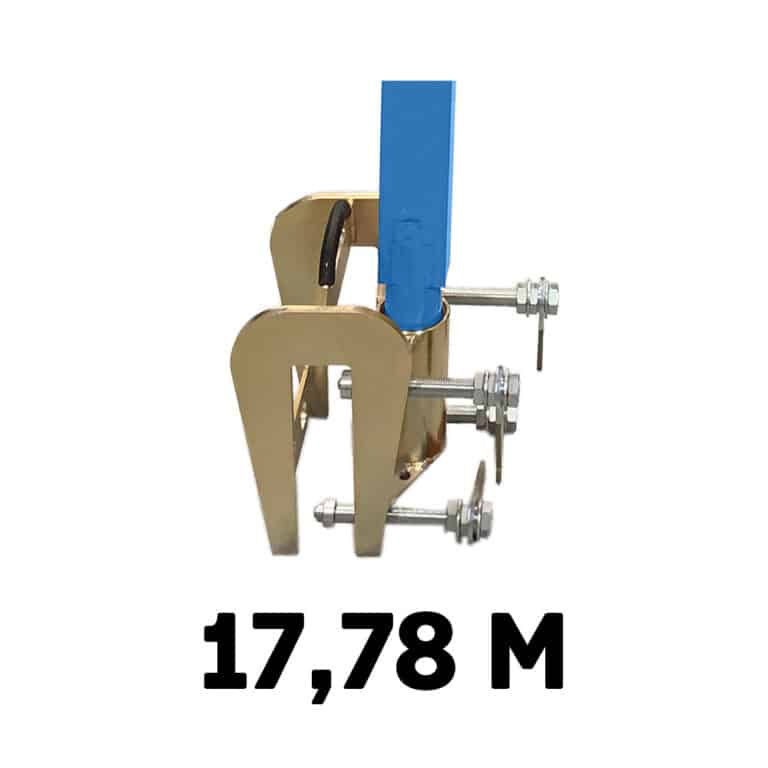 Irudek Tuff Built Davit Barrel Mount Fixed base fissa per muretti e parapetti - Art. 30166 ampiezza massima 17,78 cm