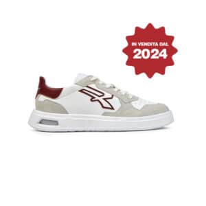 Scarpe basse bianche e bordeaux con inserti in pelle scamosciata U-Power VENOM OB SR UB20039 - EN 20347:2022 e OB SR