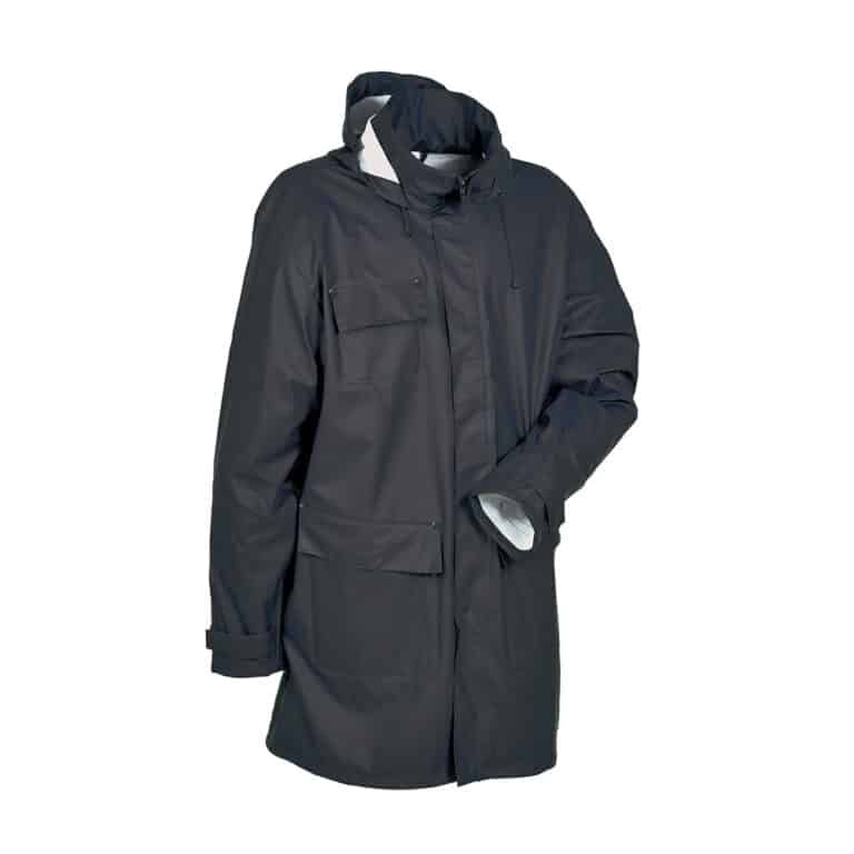 Cappotto impermeabile antipioggia da lavoro Cofra Rainswept in poliestere/poliuretano Blu Navy, certificata EN 343 – EN 13688 - Codice V043-0-04.Z