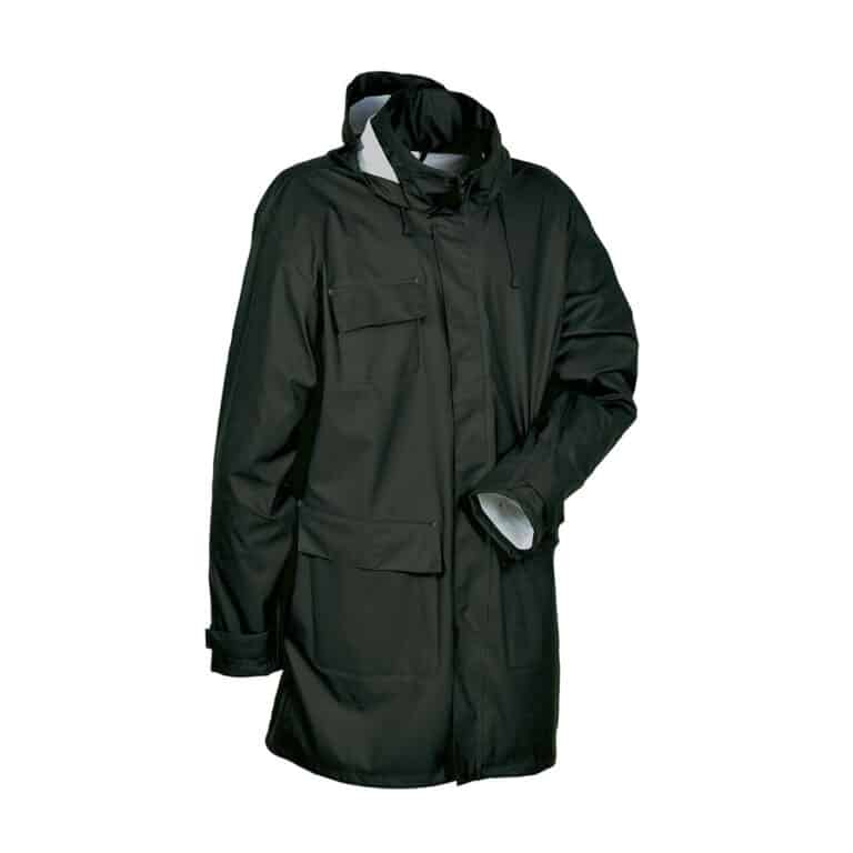 Cappotto impermeabile antipioggia da lavoro Cofra Rainswept in poliestere/poliuretano Verde certificata EN 343 – EN 13688 - Codice V043-0-04.Z