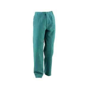 Pantaloni da saldatore Coval V4TCI in cotone ignifugo verde certificato EN ISO 11611 - EN ISO 11612