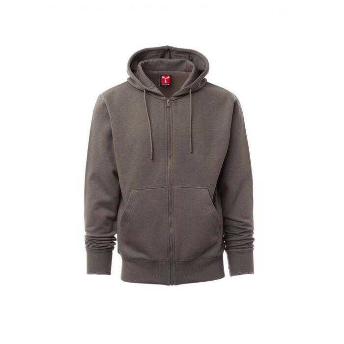 Felpa zip intera e cappuccio in misto cotone Payper Pontiac Grigio Smoke