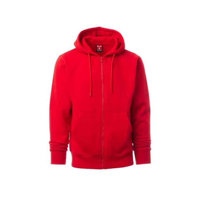 Felpa zip intera e cappuccio in misto cotone Payper Pontiac rosso